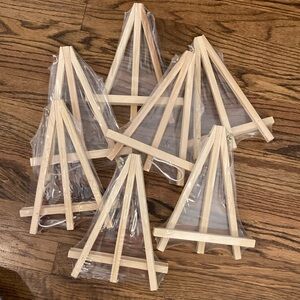 7 NWT Wooden Display Easels 
Approx 8” wide x 9.5” high
Smoke-free home